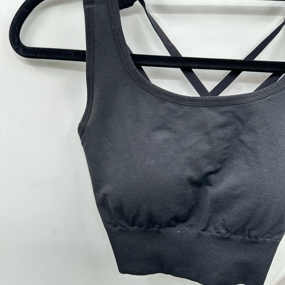 ACTA Black criss-cross back padded support comfort woman yoga sports bra NWT S - Picture 4 of 10